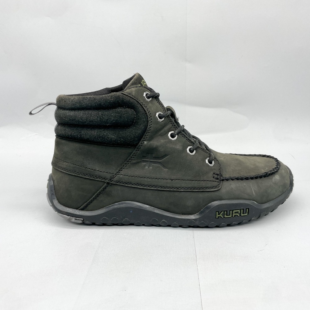 Kuru Quest Mens 11.5 M Black Leather Hiking Boots Shoes Outdoor Comfort Rugged